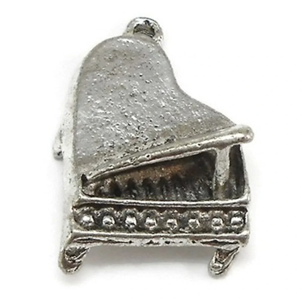 6pcs Piano Charms, music grand piano, jewelry making supplies